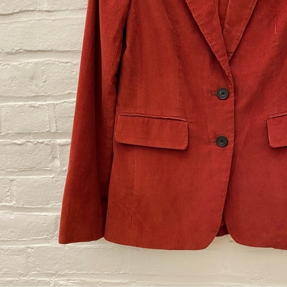 Aritzia || Babaton Taylor Corduroy Blazer Jacket Rust Red Orange 0 - Picture 2 of 8